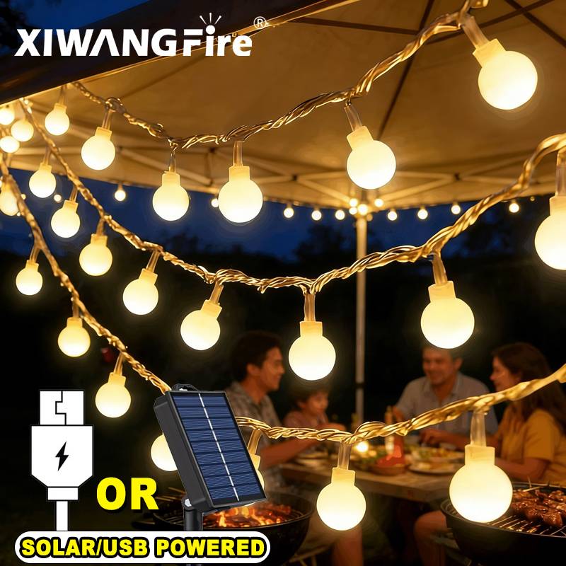 Lighting Christmas Decor - 3-10M Solar/USB/Battery String Lights, Fairy Globe