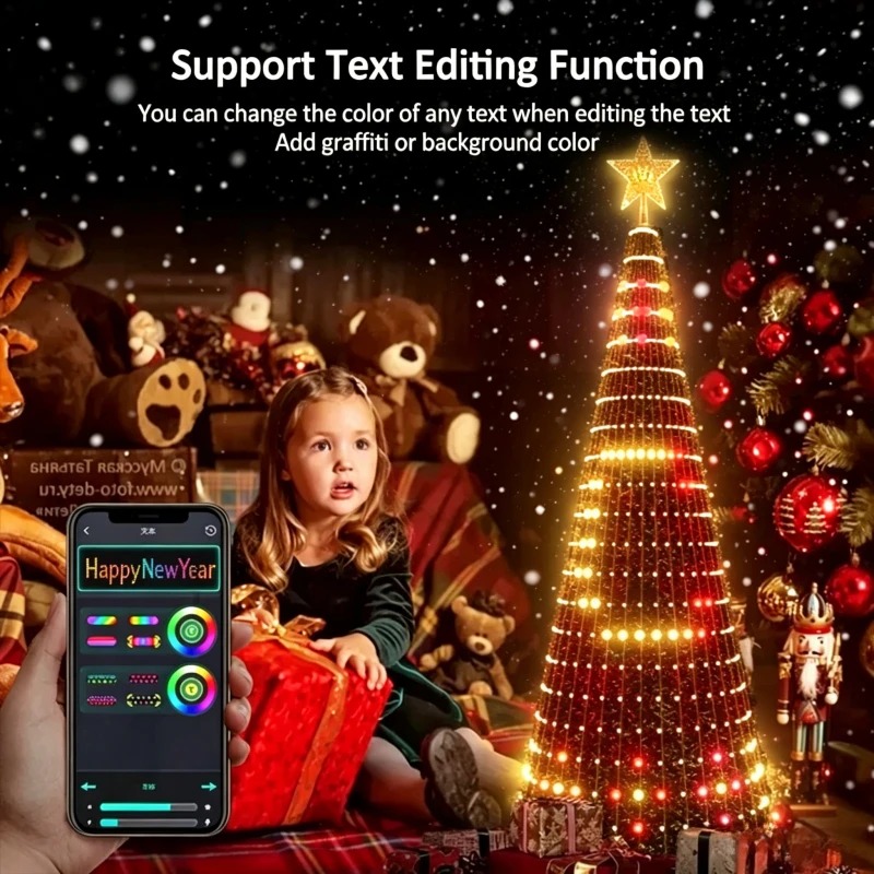 Lighting Christmas Decor - Smart RGB Christmas Tree Topper Light,