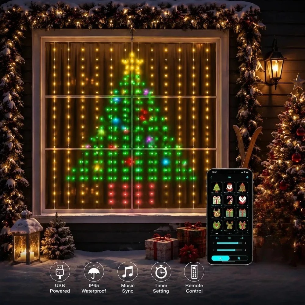 Home Lighting And Decor - LED Pixel Curtain Lights Bluetooth APP