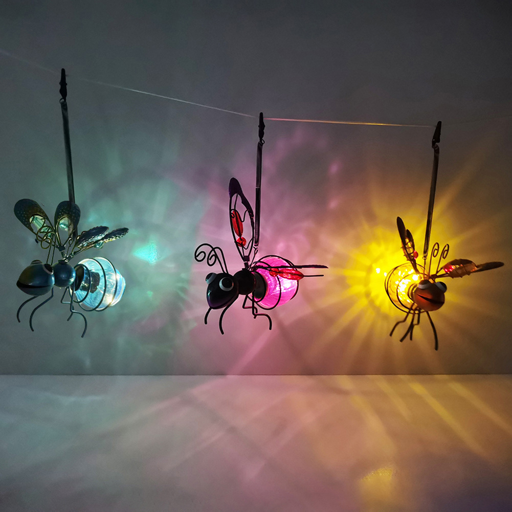 Solar Powered Hanging Bees Lig - Lighting Bug Decor review and price