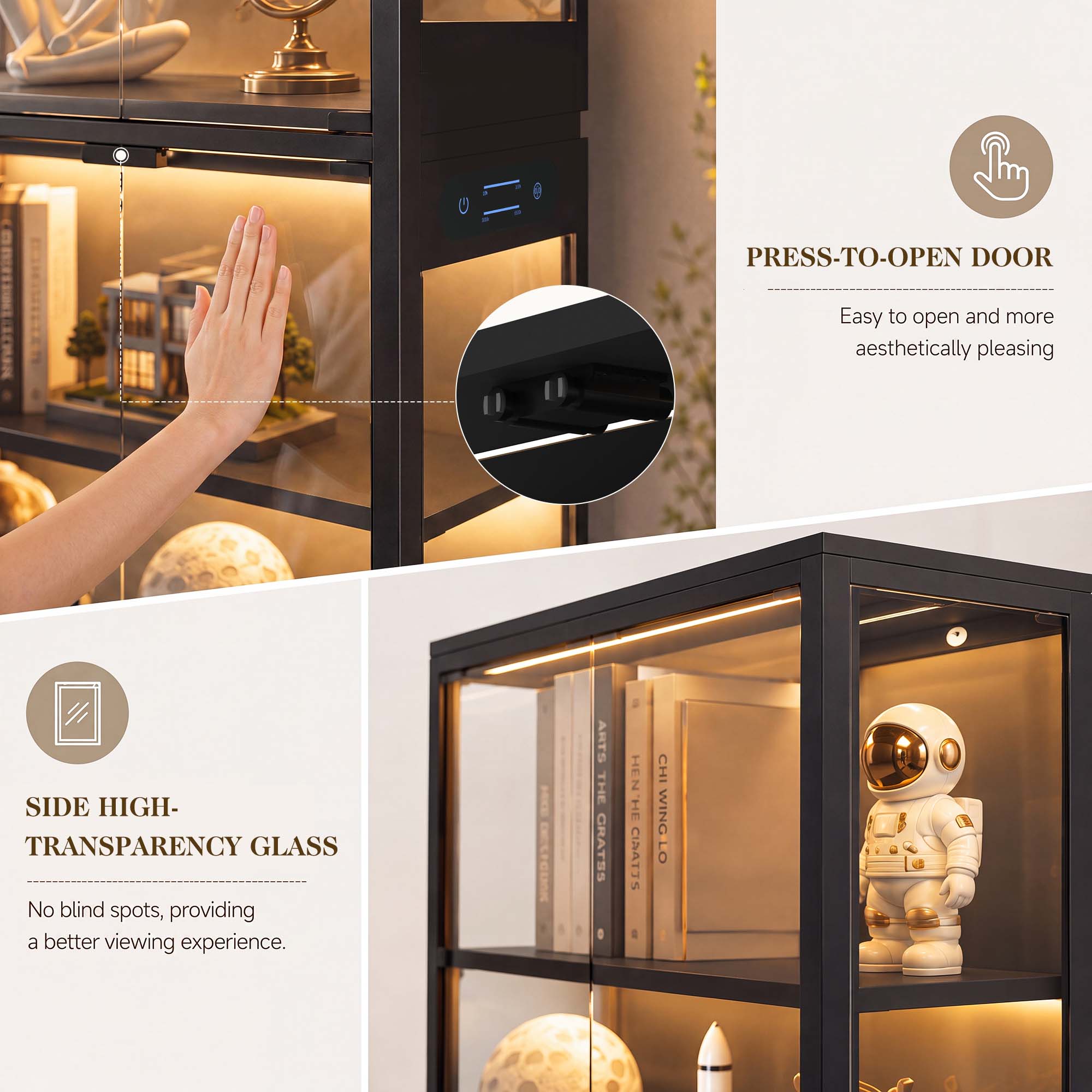 TCGBKAF 5‑Tier Display Cabinet - Home Lighting And Decor review and price