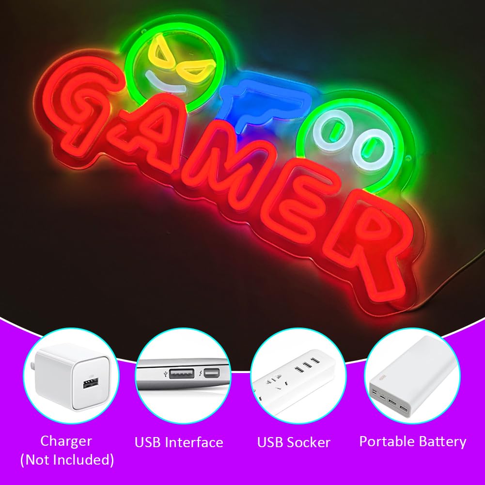 Gamer Neon Sign LED Wall Light - Lighting Christmas Decor review and price