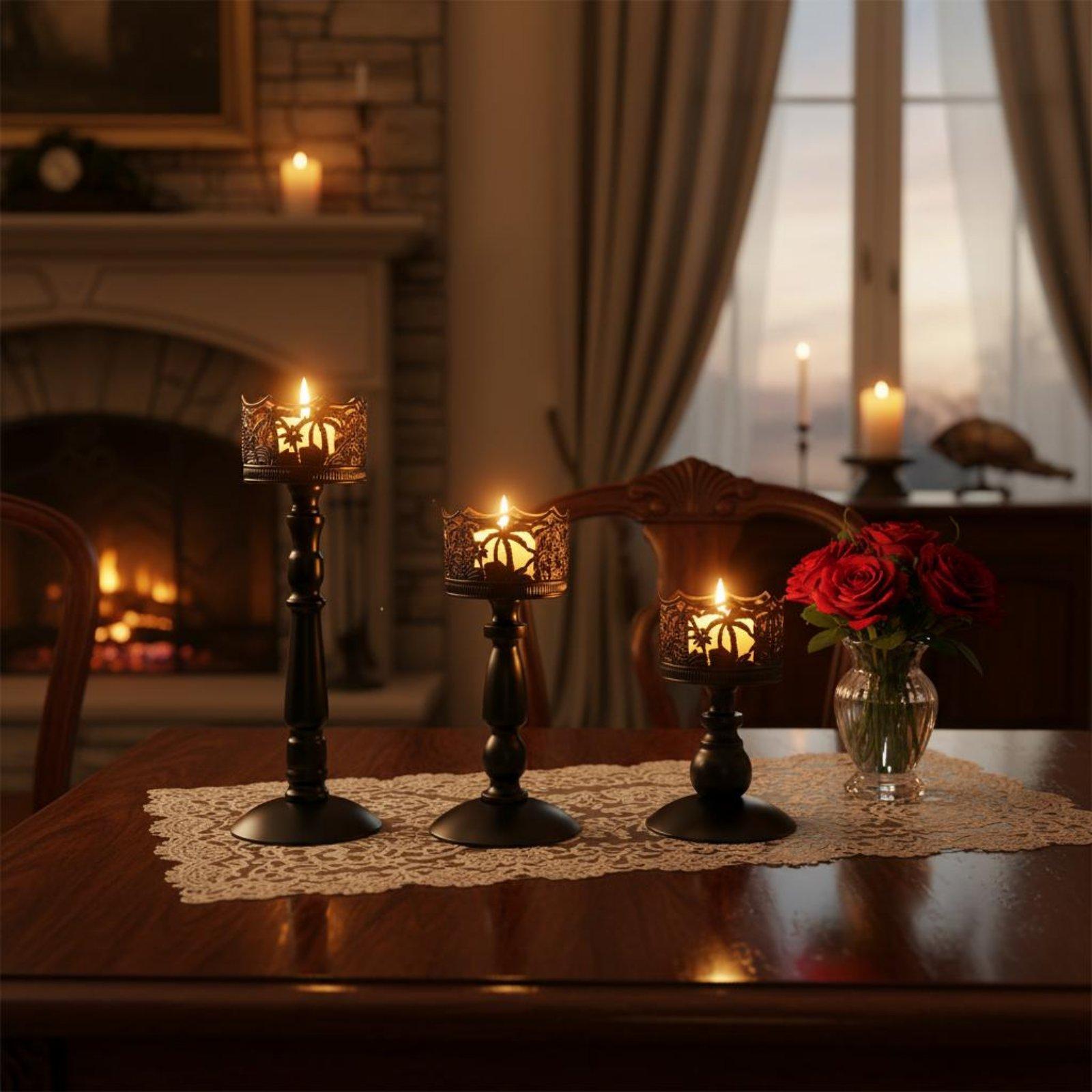 Iron Candlestick Elegant Metal - Candle Holder Set review and price
