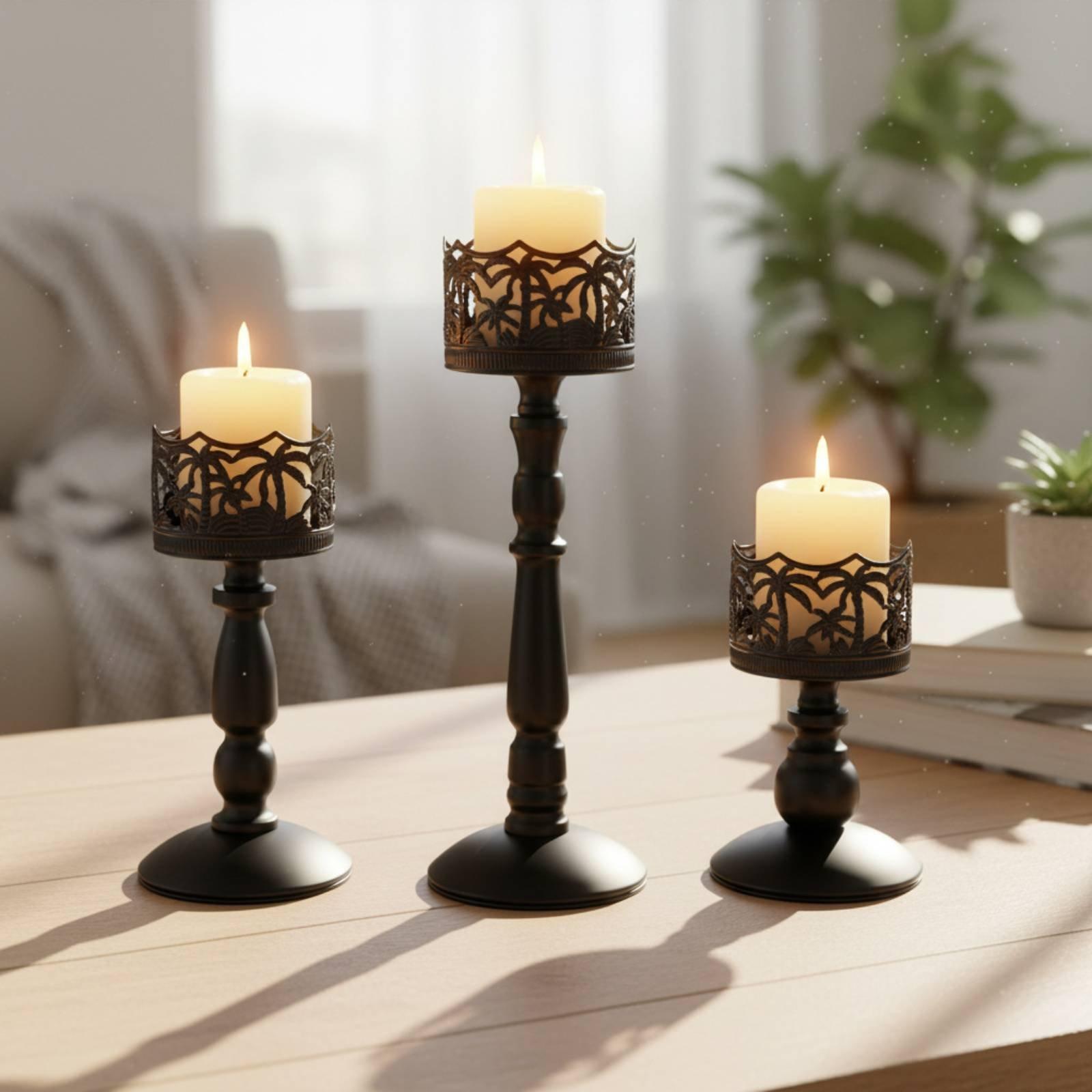 Iron Candlestick Elegant Metal - Candle Holder Set review and price