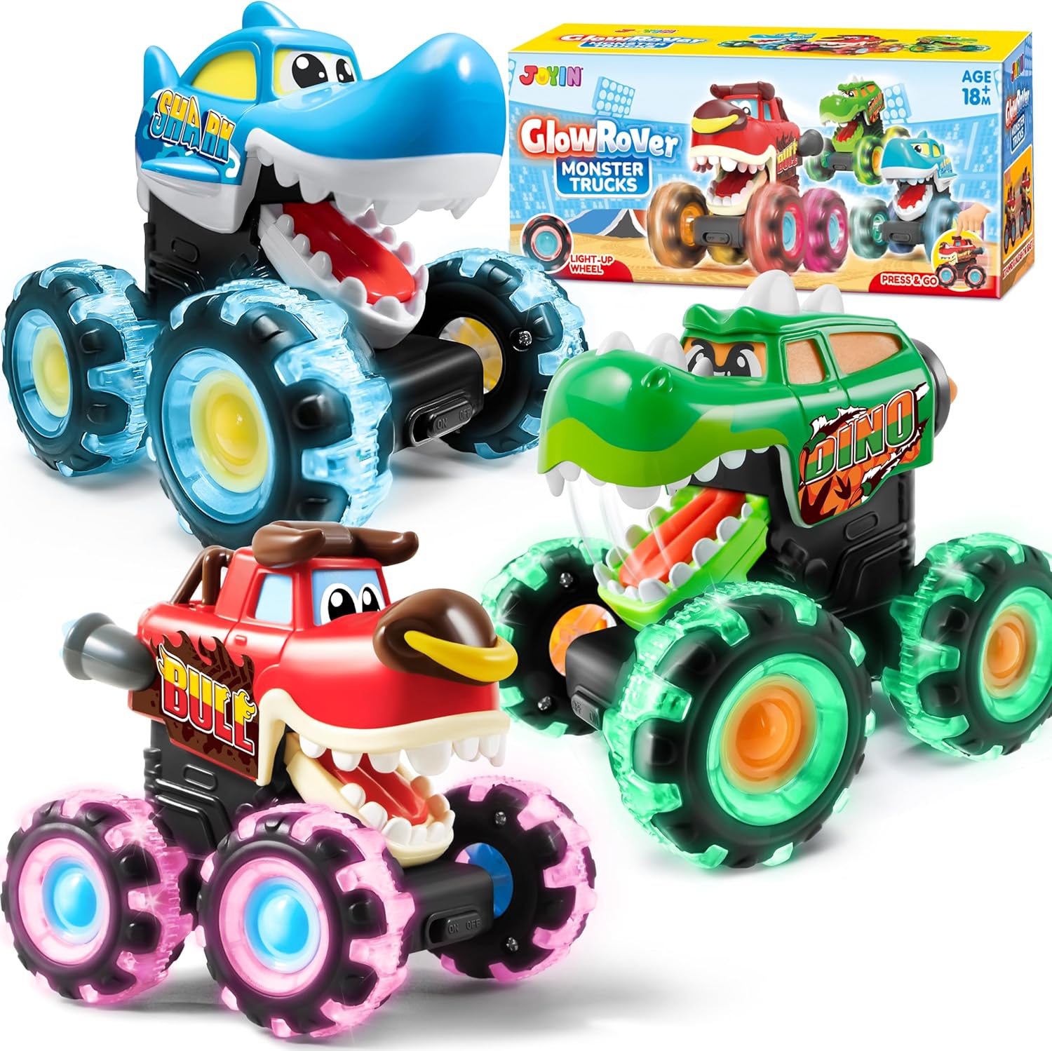 JOYFY 3 Pack Monster Truck Toy - Lighting Christmas Decor review and price