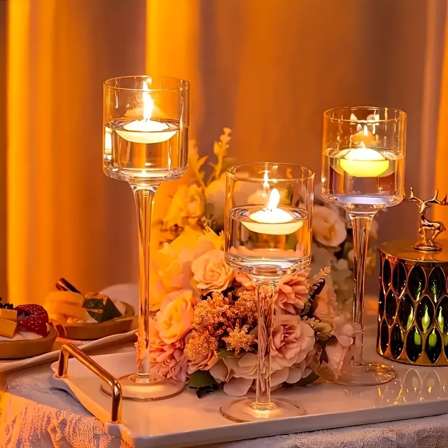 3PCS Transparent Glass Candle  - Candle Holder Set review and price