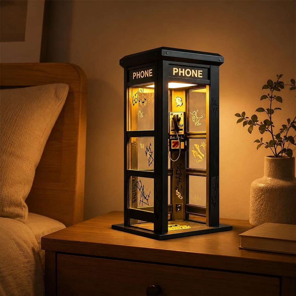 Retro Graffiti Phone Booth Tab - Lighting Decor For Bedroom review and price