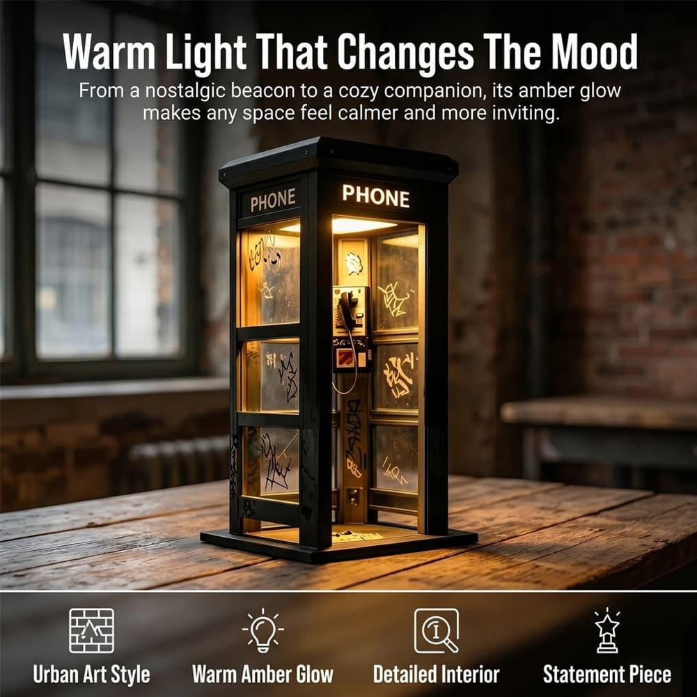 Retro Graffiti Phone Booth Tab - Lighting Decor For Bedroom review and price