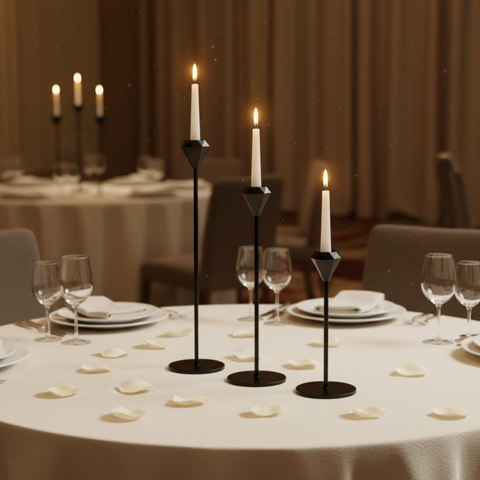 3 Pieces Crystal Top Candlesti - Candle Holder Set review and price