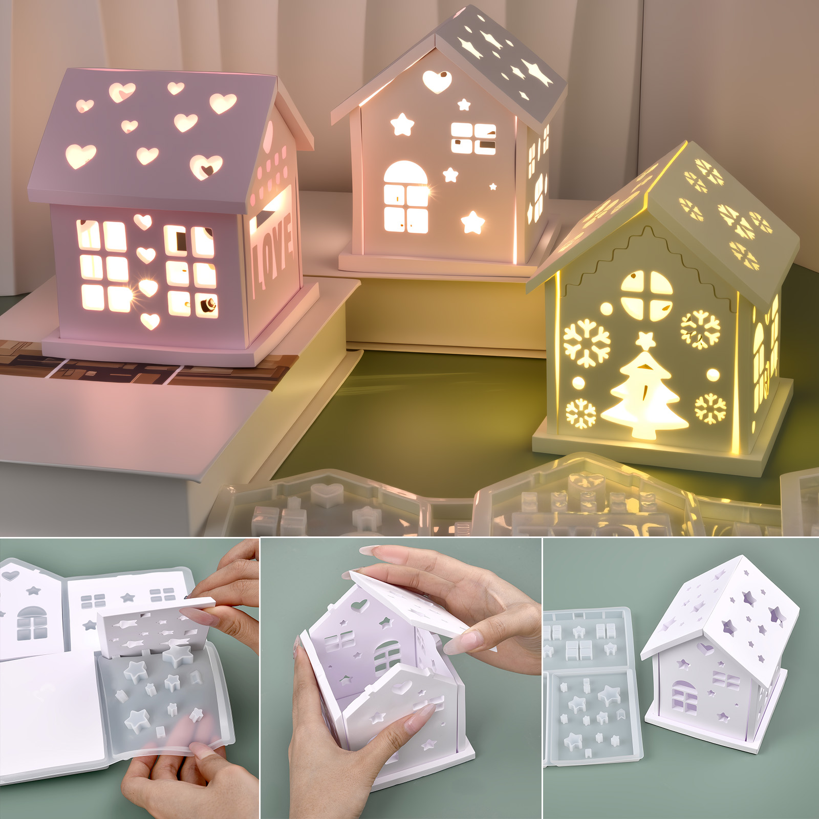 3D House Silicone Mold DIY Chr - Candle Holder Set review and price