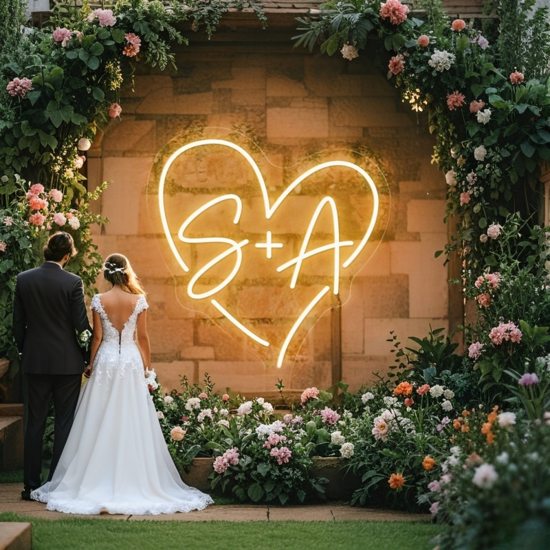 Custom Initials Heart LED Neon - Lighting Christmas Decor review and price