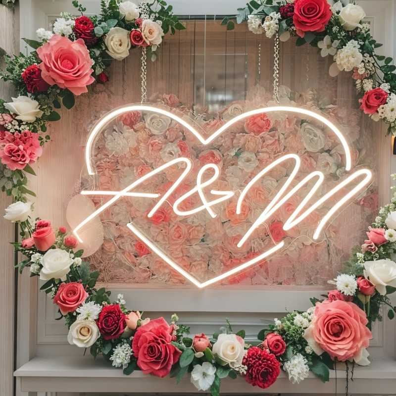 Custom Initials Heart LED Neon - Lighting Christmas Decor review and price