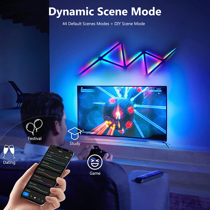 Smart RGB Wall Lamp, Bluetooth - Lighting Decor For Bedroom review and price