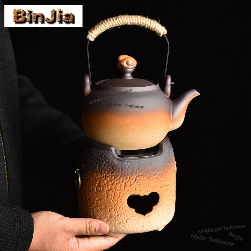 Crude Pottery High-handled Pot - Candle Holder Set review and price