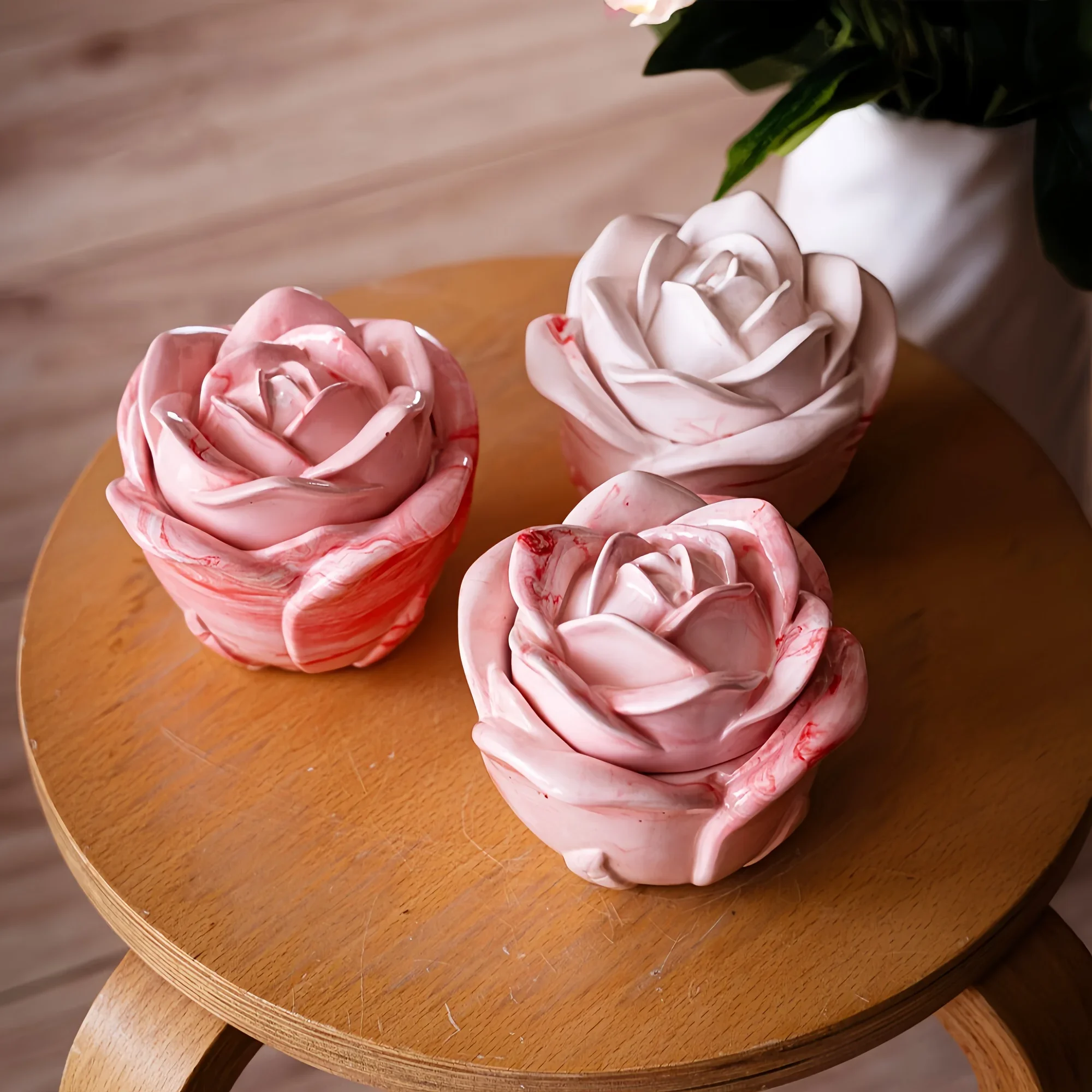 2-Piece Set Rose Shaped Silico - Candle Holder Set review and price