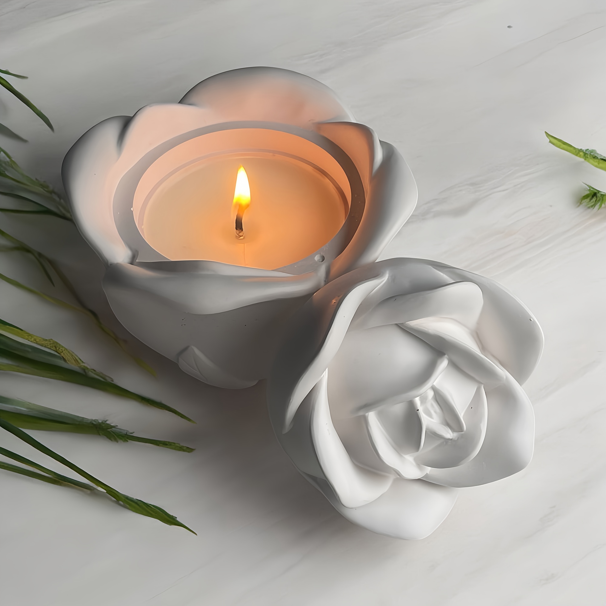 2-Piece Set Rose Shaped Silico - Candle Holder Set review and price