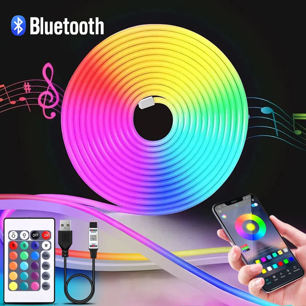 1-5m RGB LED Neon Strip Light  - Home Lighting And Decor review and price