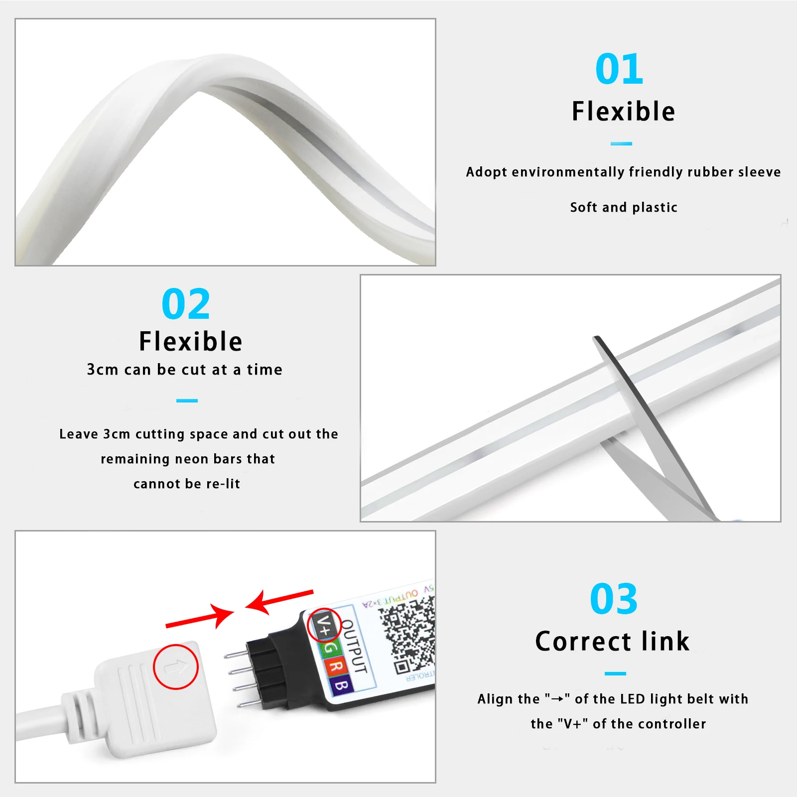 1-5m RGB LED Neon Strip Light  - Home Lighting And Decor review and price